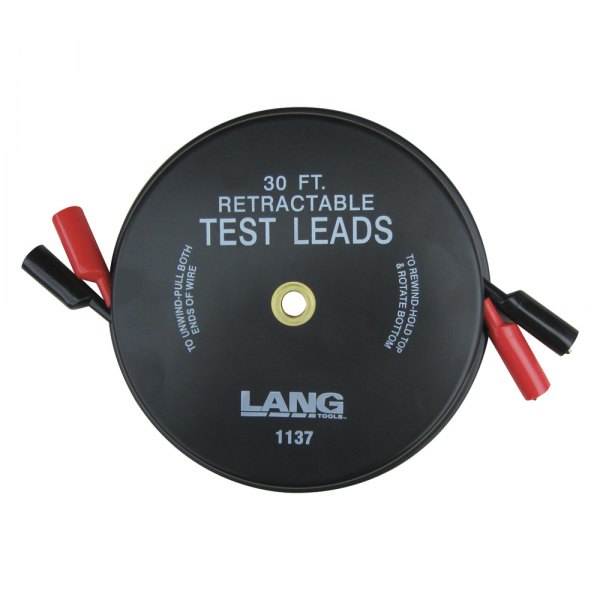 Lang Tools® - 30' 2 Leads Retractable Test Leads with Insulated Alligator Clip