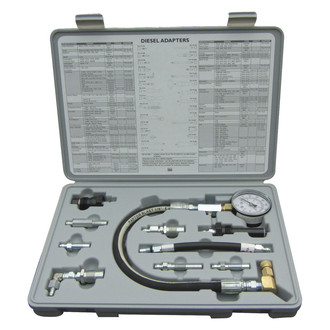 Lang Tools® TU-15-53 - 10-piece Analog Diesel Compression Test Set