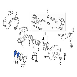 Lexus OE - Front Disc Brake Pad Shim Kit