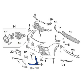 Lexus OE - Front Left Upper Bumper Trim