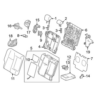 Lexus OE - Seats & Tracks - Rear Seat Components (60% Side, Seat Back Components)