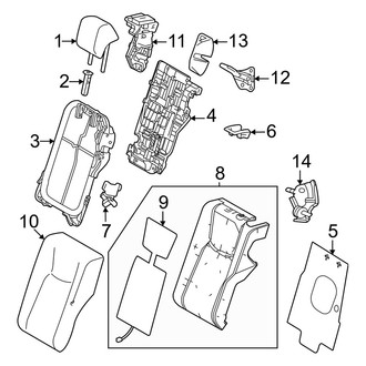 Lexus OE - Seats & Tracks - Rear Seat Components (40% Side, Seat Back Components)