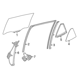 Lexus OE - Rear Door - Glass & Hardware (Luxury / Premium)