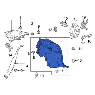 Lexus OE - Rear Left Lower Interior Quarter Panel Trim Panel