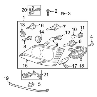 Lexus OE - Front Lamps - Headlamp Components (With HID)