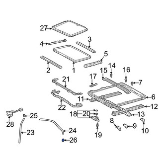 Lexus OE - Left Sunroof Drain Hose Grommet