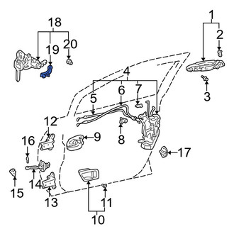Lexus OE - Right Exterior Door Handle Base Clip