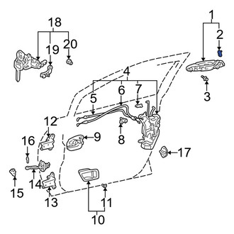 Lexus OE - Left Exterior Door Handle Base Clip