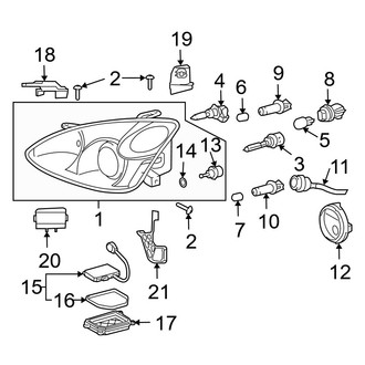 Lexus OE - Front Lamps - Headlamp Components (Japan Built, With HID, W/O Adaptive Lighting)