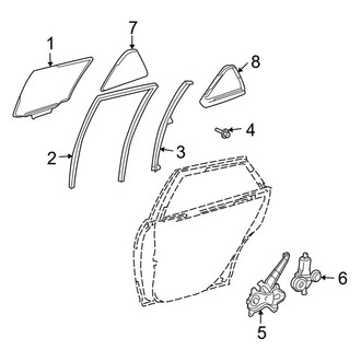 Lexus OE - Rear Door - Glass & Hardware (Base)