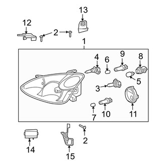 Lexus OE - Front Lamps - Headlamp Components (USA Built, W/O HID)