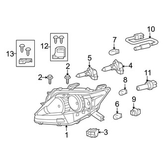 Lexus OE - Front Lamps - Headlamp Components (Japan Built, W/O High Intensity Discharge)