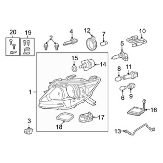 Lexus OE - Front Lamps - Headlamp Components (Japan Built, With High Intensity Discharge)