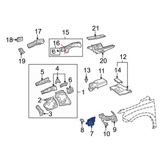 Lexus OE - Right Fender Apron Seal