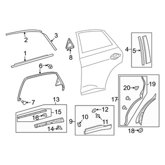 Lexus OE - Rear Door - Exterior Trim