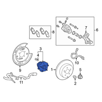 Lexus OE - Rear Left Wheel Bearing and Hub Assembly