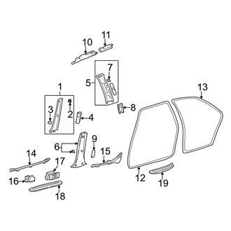 Lexus OE - Center Liftgate Trim Panel Clip