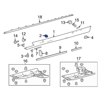 Lexus OE - Upper Rocker Panel Molding Clip