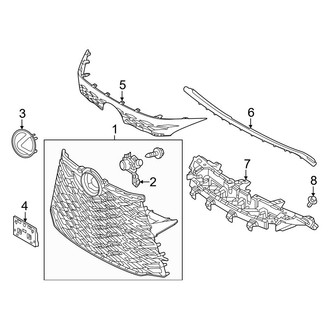 Lexus OE - Front Bumper & Grille - Grille & Components (Canada Built)