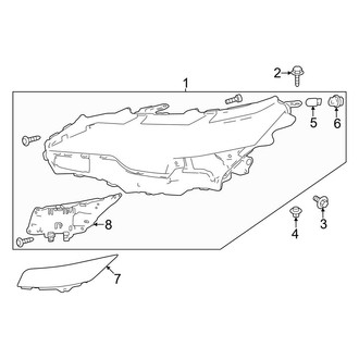 Lexus OE - Front Lamps - Headlamp Components (Canada Built Single Beam)