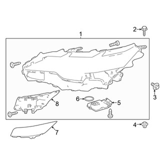 Lexus OE - Front Lamps - Headlamp Components (Canada Built Triple Beam)