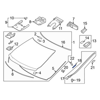Lexus OE - Lower Windshield Molding Clip