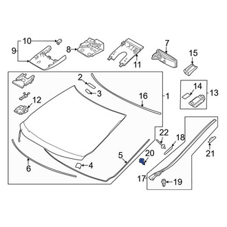 Lexus OE - Lower Windshield Molding Clip