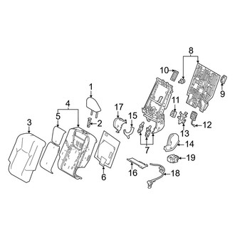 Lexus OE - Seats & Tracks - Rear Seat Components (Japan Built, 40%, Seat Back, Driver Side, Power)