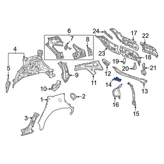 Lexus OE - Left Body D-Pillar Reinforcement