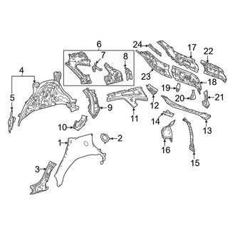 Lexus OE - Quarter Panel - Inner Structure (Japan Built)