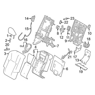 Lexus OE - Seats & Tracks - Rear Seat Components (Canada Built, 40%, Seat Back, Manual, Passenger Side)