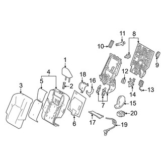 Lexus OE - Seats & Tracks - Rear Seat Components (Canada Built, 40%, Seat Back, Driver Side, Power)