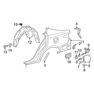 Lexus OE - Quarter Panel Splash Shield Clip