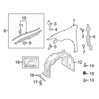 Lexus OE - Fender Liner Grommet