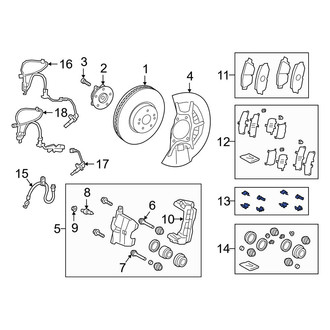 Lexus OE - Front Disc Brake Hardware Kit
