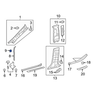 Lexus OE - Body A-Pillar Trim Panel Clip