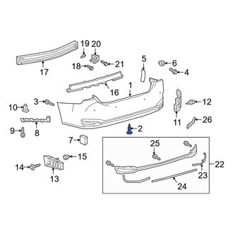 Lexus OE - Upper Bumper Cover Retainer