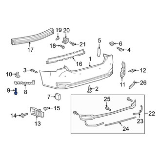 Lexus OE - Bumper Cover Support Rail Screw