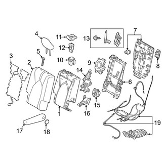 Lexus OE - Seats & Tracks - Second Row Seats (Captain Seat, Passenger Side, Seat Back, Components)