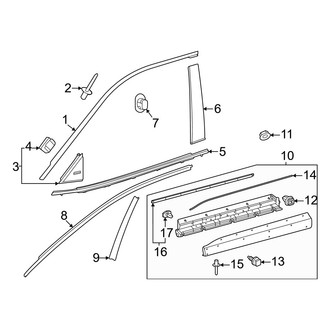 Lexus OE - Front Door - Exterior Trim