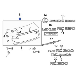 Lexus OE - Deck Lid Molding Nut