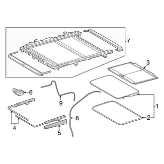 Lexus OE - Roof - Sunroof (With Sunroof, W/O Panoramic), (Luxury / Overtrail / Overtrail+ / Premium / Premium+)