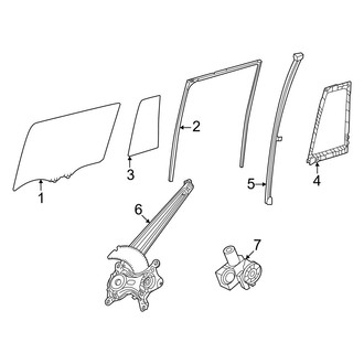 Lexus OE - Rear Door - Glass & Hardware (Luxury / Luxury+ / Overtrail+ / Premium+)