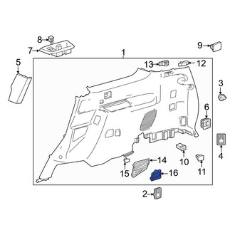 Lexus OE - Rear Interior Quarter Panel Trim Panel
