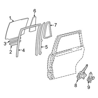 Lexus OE - Rear Door - Glass & Hardware