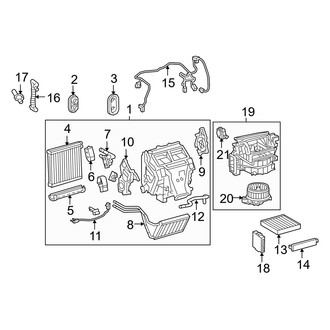 Lexus OE - Air Conditioner & Heater - Evaporator & Heater Components (Front), (Base / Luxury / Premium)