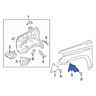 Lexus OE - Rear Right Fender Apron Seal