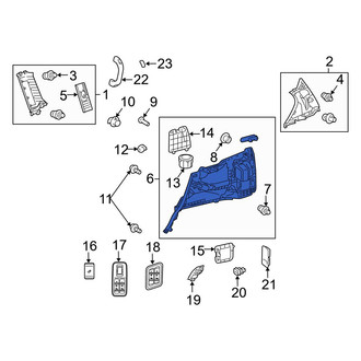 Lexus OE - Rear Right Upper Rearward Interior Quarter Panel Trim Panel