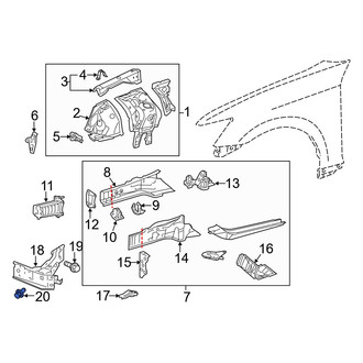 Lexus OE - Center Upper Seat Belt Lap and Shoulder Belt Bolt