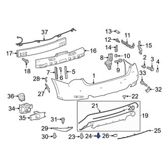 Lexus OE - Bumper Cover Spacer Panel Clip